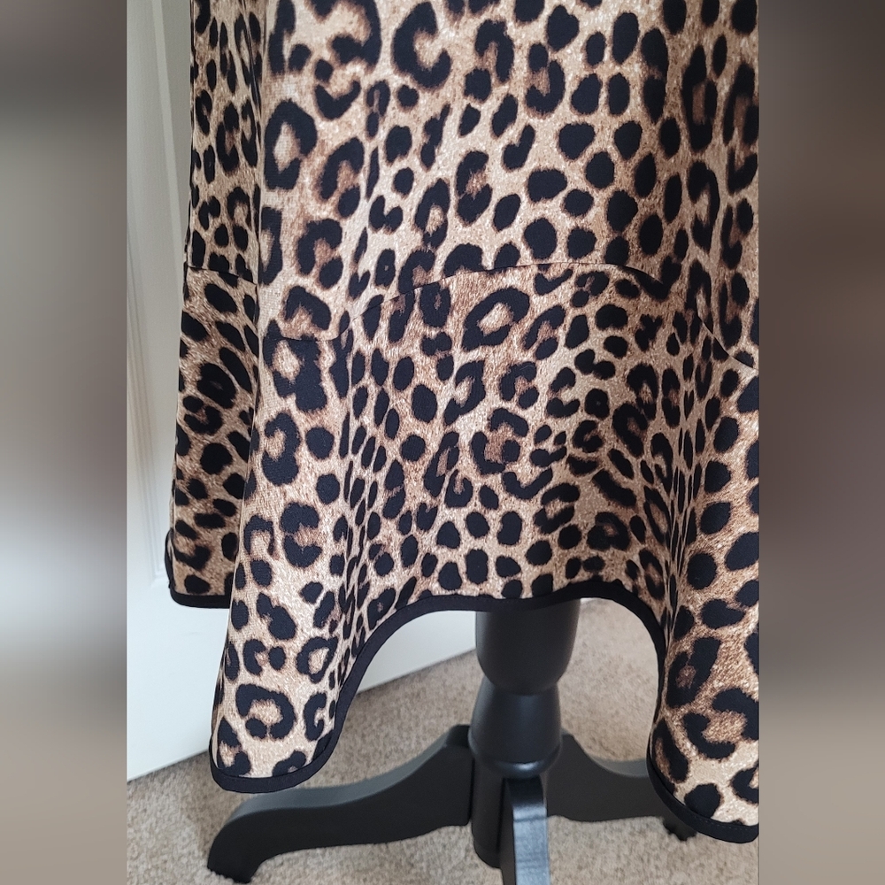 Michael Kors Women’s Long Sleeve Knee Length Leopard Print Dress Size Large - Picture 3 of 7